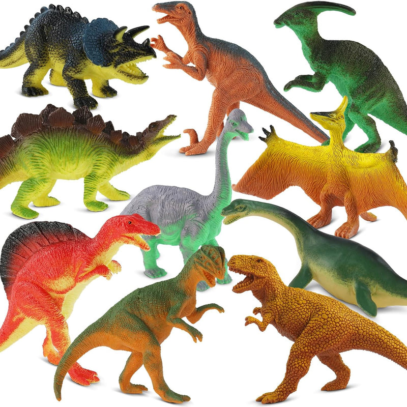 Zippytots Dinosaur Toys for Kids 3-5, 10 PCS Realistic Plastic Dinosaur Figures, BPA Free, Non-Toxic PVC, STEM Learning Gift