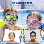 Kids Goggles Age 4-16, Anti-Fog UV 180°Clear View Kids Swim Goggles, 3 Pack Swimming Goggles Waterproof Pool Goggles