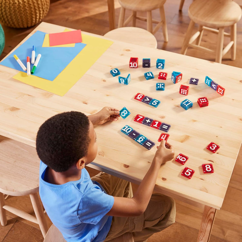 MAGNA-TILES microMAGS Learn Numbers 56-Piece Magnetic Construction Set, The Original Magnetic Building Brand