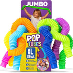Nutty Toys Pop Tubes - Large 4-Pack Sensory Toys - Creative STEM Learning for Kids & Toddlers - Connect & Pop! Top ADHD Autism Fidget 2026, Best Boy & Girl Christmas Stocking Stuffers Gifts Idea
