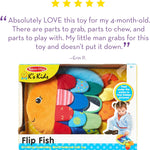 Melissa & Doug K's Kids Flip Fish Stuffed Animal and Baby Mirror for Tummy Time and Sensory Play, Soft and Safe for Infants 0-9 Months