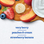 Gerber Toddler Food, Very Berry, Peaches & Cream, Strawberry Banana, Fruit Puree and Yogurt Pouches, Calcium Helps Support Strong Bones, No Artificial Flavors, 9-Pack