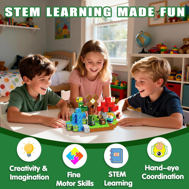Magnetic Blocks Toys for Kids, 100PCS Magnetic Building Blocks, Magnetic Cubes, Sensory Stacking Toys for STEM Constructions Magnet Blocks for Boys Girls Age 4 5 6 7 8-12 Birthday Gifts
