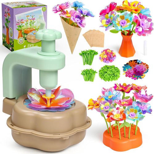 Scvcid Arts and Crafts for Girls Aged 3-12, Includes Extra Accessory Set | DIY Art Flower Toys Fabric Bouquet Craft for Toddler, Birthday Gifts for 3 4 5 6 7 8 9 10 11 12 Year Old Girls