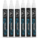 Liquid Chalk Marker Pen - White Dry Erase Marker - Chalkboard Signs, Windows, Blackboard, Glass (6 Pack) 3-6mm Reversible Tip, 3-3mm Fine Tip