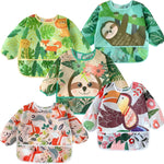 PandaEar 5 Pack Baby Long Sleeve Bibs| Waterproof Full Sleeve Bib for Baby Infant Toddler 6-36 Months