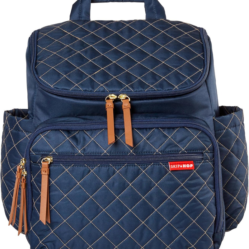 Skip Hop Diaper Bag Backpack: Forma, Multi-Function Baby Travel Bag with Changing Pad & Stroller Attachment, Sage