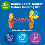 Learning Resources Gears 100-Piece Deluxe Building Set -STEM Activities, Fine Motor Skills, Toddler Explorer Kit, Science and Construction, Boys and Girls Gifts