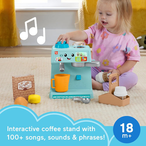 Fisher-Price Toddler Toy Laugh & Learn Coffee Café Musical Playset with Educational Songs & 10 Pretend Play Pieces for Kids Ages 18+ Months​