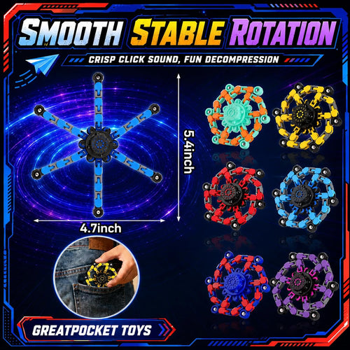 9PCS Transformable Fidget Spinners, Sensory Fidget Deformable Chain DIY Robot Spinner Sensory for Boys, Fidget Toys for Party Favors Travel Toys