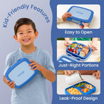 Bentgo Kids Bento-Style 5-Compartment Leak-Proof Lunch Box - Just-Right Portions for Ages 3 to 7, Durable, Drop-Proof, Dishwasher Safe, PFAS & BPA-Free & Made with Food-Safe Materials (Blue)
