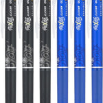Pilot FriXion Clicker 0.7mm, Erasable Gel Pens, Fine Point (6-Pack, Black/Blue)
