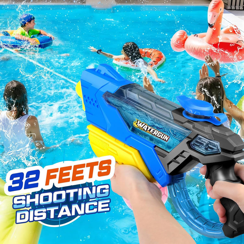 4 Pack Water Guns for Kids and Adult, Long Range 600ML Water Squirter, Colorful Super Blaster Soaker with Clear Visible Water Tank, Swimming Pool Summer Beach Outdoor Fighting Toys