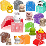 20-Piece Farm Animals Toy Set for Toddlers, Montessori Counting and Matching Fine Motor Games