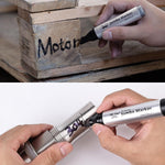 Mr. Pen- Jumbo Permanent Markers, 4 Pack, Black, Chisel Tip | Wide Tip, Large, Thick Permanent Markers for Canvas, Posters Board, Fabric, Window, Glass, Wood, Waterproof, Quick Dry