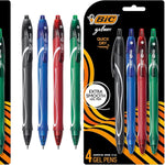BIC Gelocity Quick Dry Black Gel Pens, Medium Point (0.7mm), 4-Count Pack, Retractable Gel Pens With Comfortable Full Grip