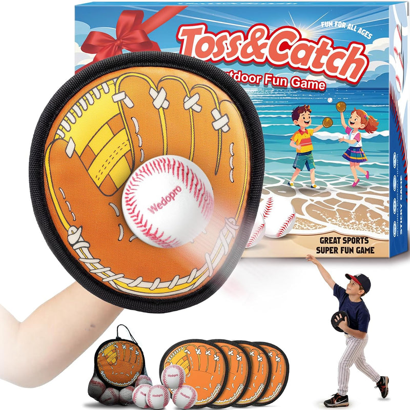 Toss and Catch Ball Game, Kids Toddler Baseball Glove & Catch Ball Toys, Outdoor Games for Family, Toys for Beach Yard Pool Outside, Birthday Easter Gift for Ages 3 4 5 6 7 8-12 Year Old Boys Girls