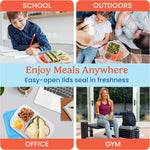 Bentgo Easyboxes - Original Stackable Lunch Boxes - Reusable 3-Compartment Food Containers for Kids and Adults - Bento Lunch Box for Meal Prep, School, & Work - BPA Free, Set of 4 (Classic)