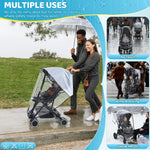 Clear Stroller Rain Cover, Universal Fit Baby Travel Weather Shields | Waterproof Built-in Zipper Design, Breathable & Durable, Easy Access,Stroller Accessories Protects from Rain Wind Dust Snow
