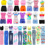 BARWA 30 PCS Doll Clothes and Accessories Casual Sport Sweet Outfits Pajamas Top and Pants Shorts High Heel Flat Shoes for 11.5 Inch Girl Doll