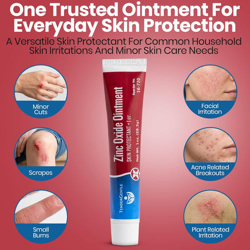 Zinc Oxide Ointment for Adults and Babies - 1 oz Diaper Rash Ointment - Skin Protectant for Diaper Rashes, Cuts, and Burns