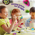 Dan&Darci kids' rock painting kit with glow-in-the-dark paints for creative art toys, ages 6-12.