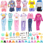 ENOCHT Doll Clothes and Accessories Including 5 Wedding Gowns 9 Fashion Dresses 3 Tops 3 Pants 1 Evening Dresses 2 Swimsuits Bikini 20 Hangers 18 Shoes and 22 Accessories Toys for 11.5 inch Doll