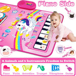 Baby Music Mat 3 in 1 Piano Drum Animal Touch Unicorn Toy for 1 2 Year Old Girls