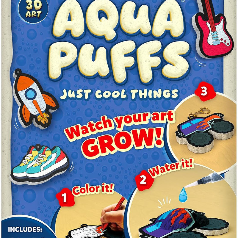 Skillmatics Aqua Puffs Animals, Art & Craft, Paint by Number, Gift for Kids | DIY Puffy Keychains, Screen-Free, Mess-Free Activity, Travel & Creative Kit for Girls & Boys Ages 4, 5, 6, 7, 8, 9, 10