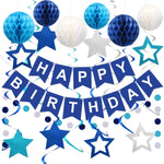 Vibrant Birthday Decorations: Happy Birthday Banner, Honeycomb Balls, Hanging Swirls, Garland for Men, Women, Boys, Girls