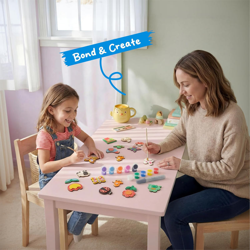 JOYIN 12 Wooden Magnet Creativity Arts & Crafts Painting Kit for Kids, Decorate Your Own Painting Gift for Halloween Crafts, Birthday Parties and Family Crafts, Party Favors for Boys Girls