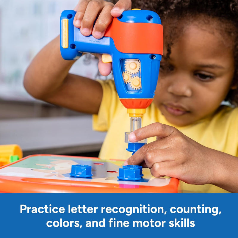 Educational Insights Design & Drill ABCs & 123s Building Construction Toy Set for 3+ Year Old Toddler STEM Learning