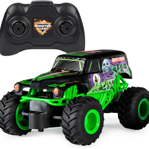 Grave Digger Official 1:24 Scale Remote Control Monster Truck for Kids, 2.4 GHz, 5 AAA Batteries