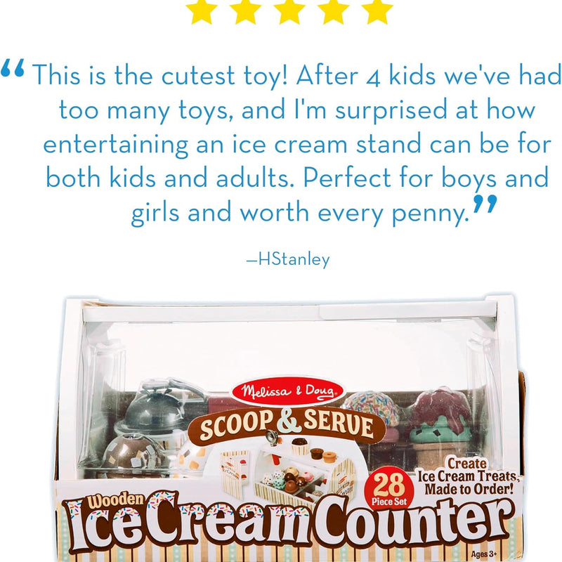 melissa & doug wooden scoop & serve ice cream counter pretend play store