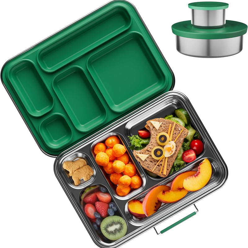AOHEA Stainless Steel Bento Box Kids, Kids Metal Bento Lunch Box BPA Free Lunch Box Containers 304 Stainless Steel Bento Box for School and Office(Bule)