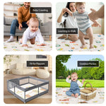 XVISHX Baby Play Mat, 50 x 50 Inch Play Mat Perfect for Use Baby Playpen, Foldable Baby Foam Playmat for Floor, Portable Waterproof Activity PlayMats for Babies, Infants and Toddlers