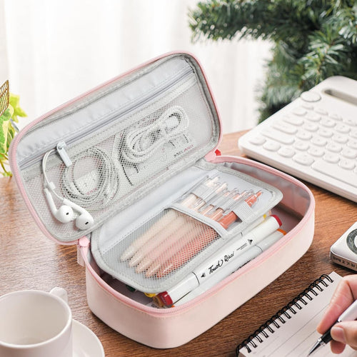 YOKUMA Pencil Case,Large Capacity Pencil Pouch,Aesthetic Zipper Pencil Box, Back to School Supplies for College Student Teen Adults,Travel Essentials,Electronic Cable Organize