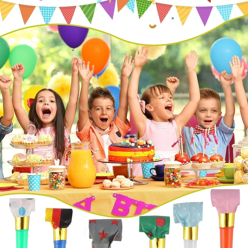 Colorful party blowers for birthday, wedding, and other celebrations (25 PCS)