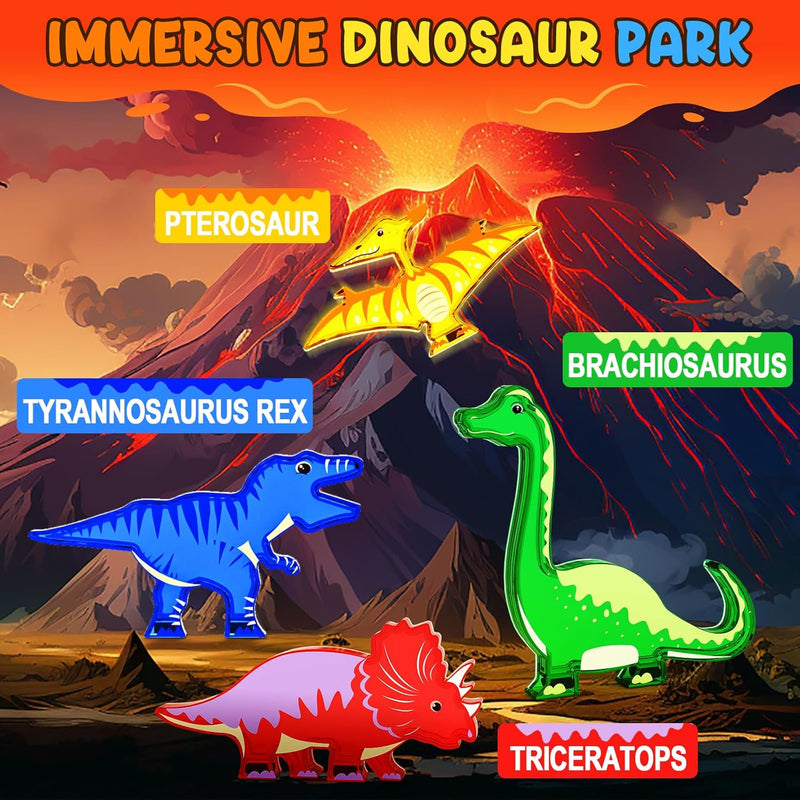 Coodoo Dinosaur Magnetic Tiles STEM Sensory Toy for 3+ Year Old Kids
