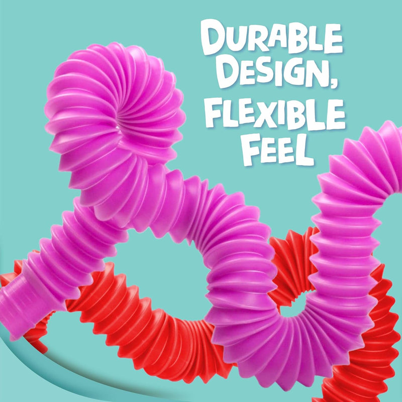 BUNMO Pop Tubes - Sensory Toys - Fidget Toys - Imaginative Play & Stimulating Creative Learning - Hours of Fun for Kids - Tons of Ways to Play - Non-Mouthable Toy 3+ - 8 Pack Small