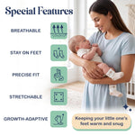 Organic Cotton Blend 12 Newborn Baby Socks 0-6 M Unisex Registry | Oeko-Tex Certified, Ankle Socks, 12 Pairs, Baby Socks With Grips, Baby Girl Socks, Brown Socks, Unisex Design, 0-6 Months