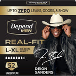 Depend Real Fit Adult Diapers, Incontinence Underwear for Men, Disposable, Maximum Absorbency, Large/Extra Large, 52 Count (2 Packs of 26), Packaging May Vary