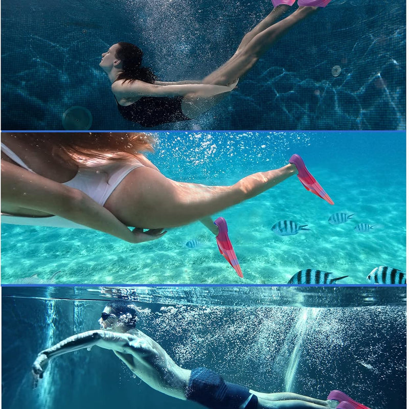 Kids Short Swim Fins, Lap Training Flippers for Pool Youth Beginners