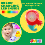JOYIN 12 PCS Light Up Bath Toys, Toddler Flashing Colourful LED Bathtub Mermaid Toy, Baby Bathtime Floating Rubber Shower Gifts for Infant Kids Girls Valentines Easter Basket Stuffers Pool Party Favor