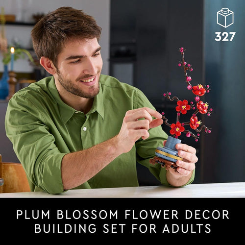 LEGO Botanicals Plum Blossom Building Set for Adults - Artificial Flower Home Decor DIY Craft Kit