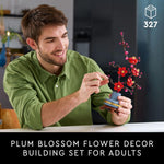 LEGO Botanicals Plum Blossom Building Set for Adults - Artificial Flower Home Decor DIY Craft Kit