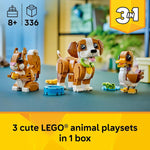 LEGO Creator 3-in-1 Cute Animals Building Toy for Kids and Girls Ages 8+ - Gift for Birthdays with Dog, Squirrel, or Duck Models