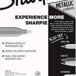Sharpie Metallic Permanent Markers, Fine Point, Assorted Metallic, 6 Count