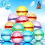 12 PCS Reusable Water Balloons, Self-Sealing Refillable Magnetic Water Balls, Pool Beach Water Toys for Boys and Girls, Outdoor Summer Toys for Kids Ages 3+