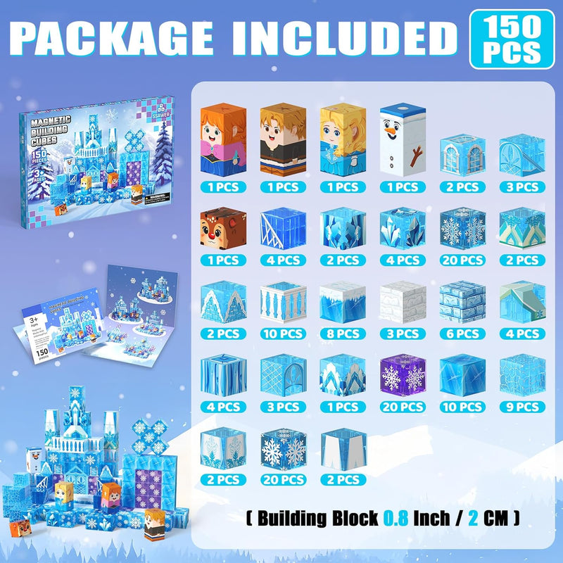 150Pcs Magnetic Building Blocks for Kids, Sensory Toy for STEM, Christmas Gifts